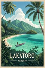 Listing image for Captivating Lakatoro Vanuatu Travel Poster - Tropical Island Paradise Art Print