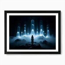 Listing image for Glimmering Ghost Lights Set Against Framed Wall Art Poster Canvas Print Picture