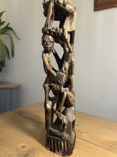 Listing image for Vintage African Tribal Art Makonde 'Tree of Life' Carved Wooden Sculpture OOAK