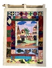 Listing image for African Wall Art appliqué & Embroidery Patchwork Tapestry 20x29 Inches