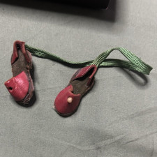 Listing image for Vintage Miniature Leather Opanak Balkan Folk Art Souvenir Shoes Hanging Charm