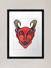Listing image for Happy Demon - Krampus Framed Art Pr Framed Wall Art Poster Canvas Print Picture
