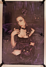 Listing image for Victoria Frances, AUTHENTIC Black Cat Curly 2007 Gothic Large Poster 23.5" x 36"