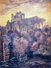 Listing image for Castle Ruins on Hill Wall Art DIGITAL DOWNLOAD Print at Home Haunted Gothic