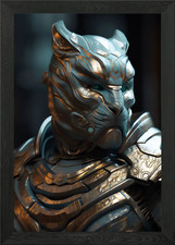 Listing image for Damascus Armor Tiger Framed Wall Art Poster Canvas Print Picture
