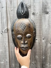 Listing image for African Guro Tribe Mask Hand-Carved Wall Hanging Unique Collectible Art 16”