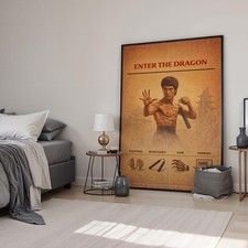 Listing image for Enter The Dragon Retro Style Minimal Movie Print | Film Poster | Canvas & Framed
